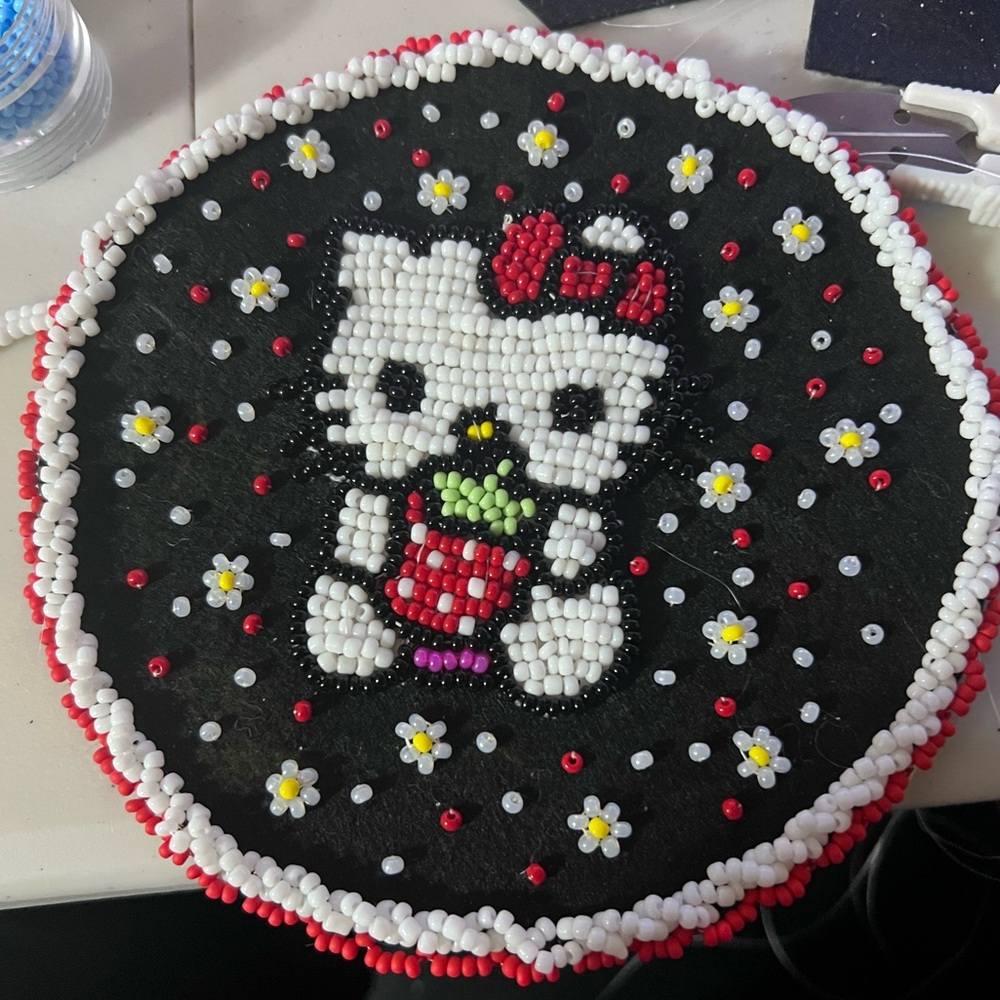 Hello Kitty Beaded Native American Medallion - image 4